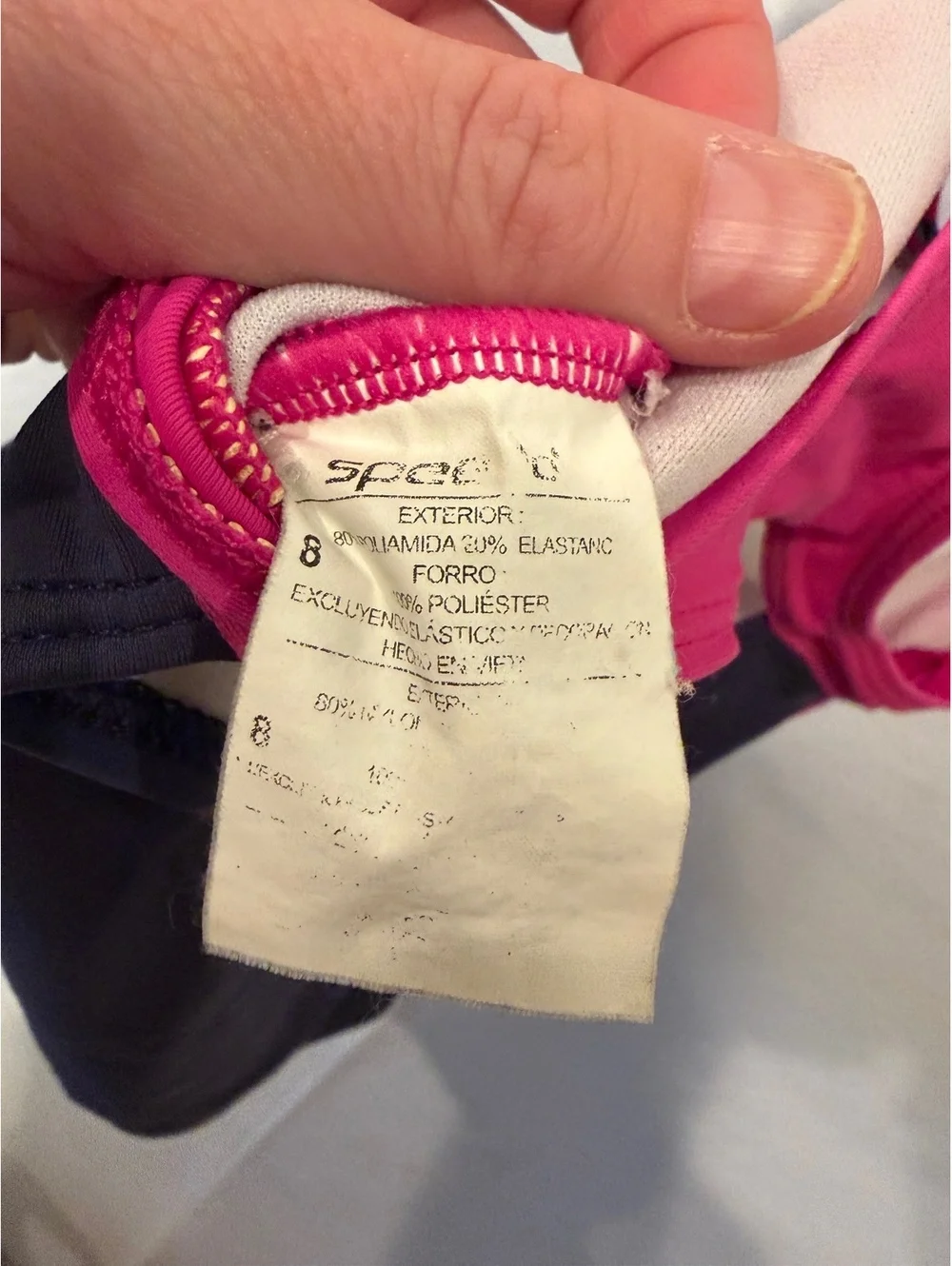 Speedo Girls Size 8 One Piece Swimsuit Pink Navy Aqua Heart Racerback